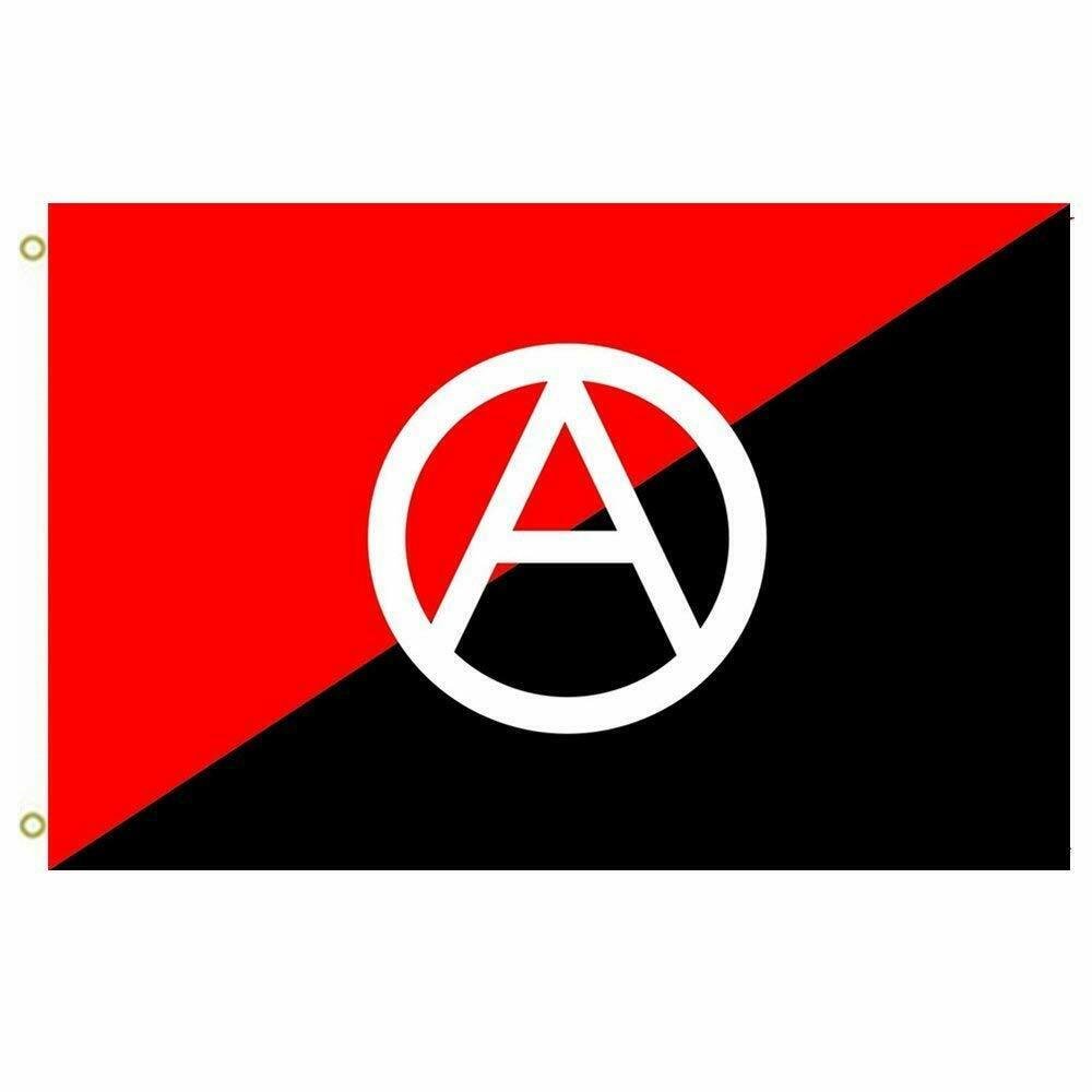 Anarchist Large 3x5 FT Flag A Circle Anarchy Banner Red Black Resist