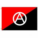 Anarchist Large 3x5 FT Flag A Circle Anarchy Banner Red Black Resist