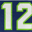 Large 12TH Man Blue Flag 3X5Ft Seattle Seahawks Football Banner Man Cave Dorm