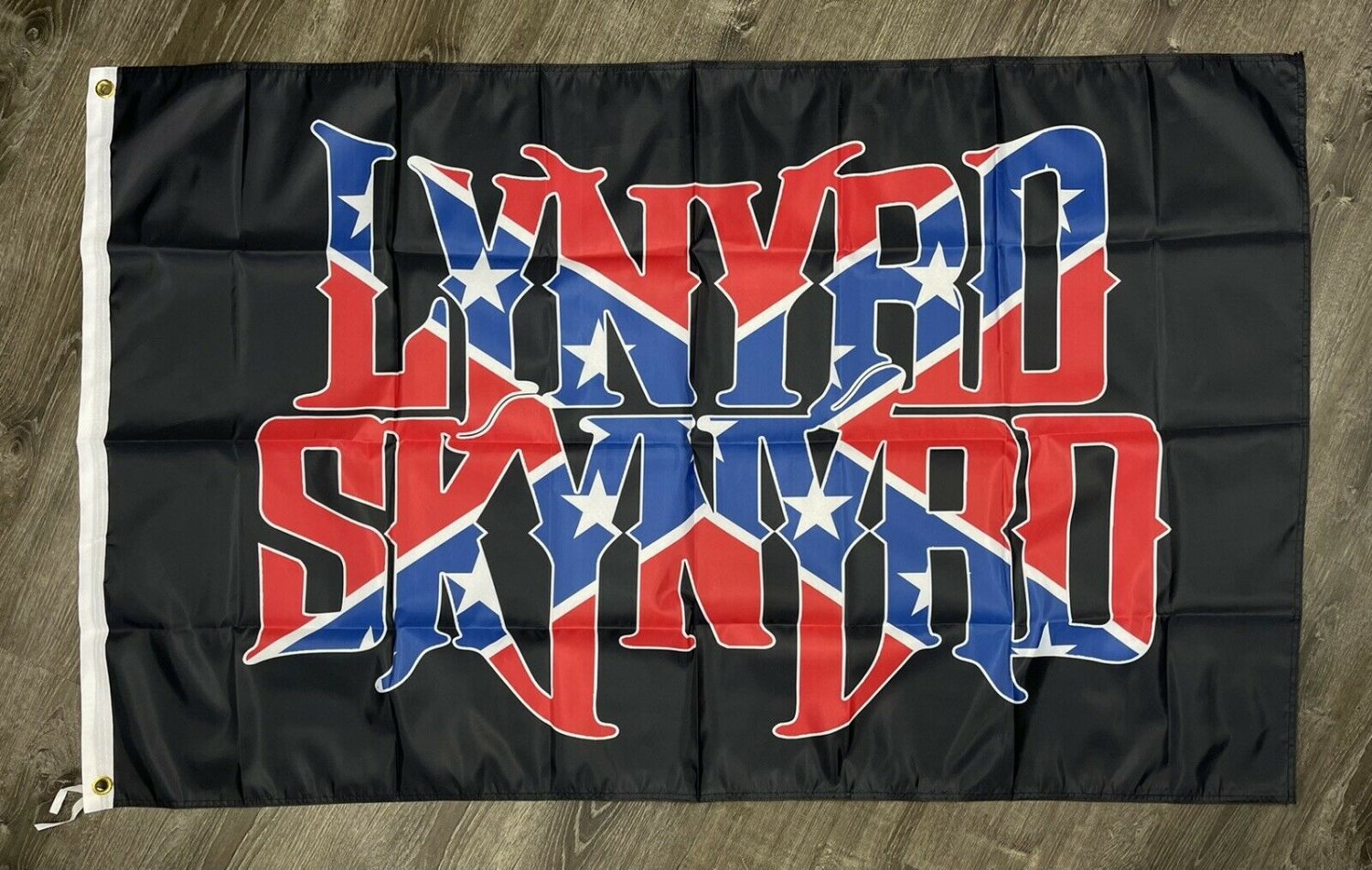 Lynyrd Skynyrd Flag 3x5 ft Black Banner Rock and Roll Van Zant Man-Cave ...