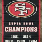 San Francisco 49ers Super Bowl Championship Flag 3x5 ft Banner Man-Cave New