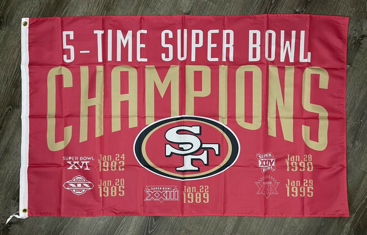 San Francisco 49ers Super Bowl Championship Flag 3x5 ft Banner Man-Cave New