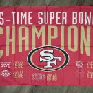 San Francisco 49ers Super Bowl Championship Flag 3x5 ft Banner Man-Cave New