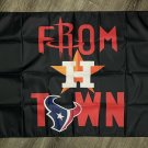 Houston Astros Texans Rockets Flag 3x5 ft From H Town Banner Man-Cave Garage New
