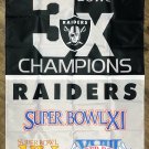 Oakland Raiders Vertical 3x Super Bowl Championship Flag 3x5 ft Sports Banner Garage