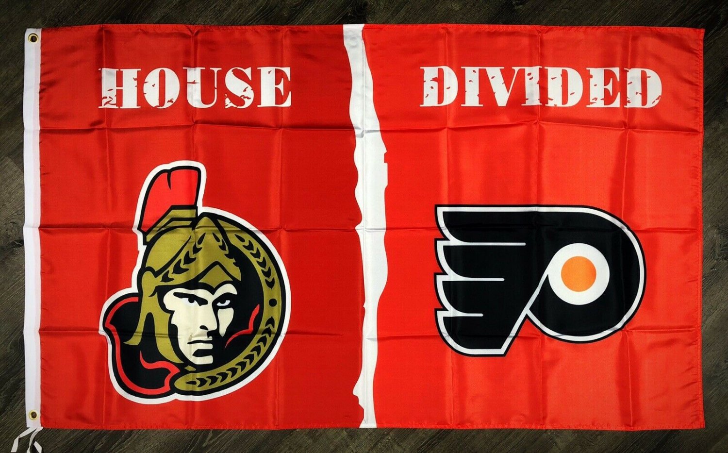 Ottawa Senators vs Philadelphia Flyers House Divided Flag 3x5 ft Banner Man-Cave