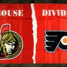Ottawa Senators vs Philadelphia Flyers House Divided Flag 3x5 ft Banner Man-Cave