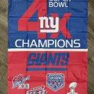 New York Giants Super Bowl Championship Flag 3x5 ft Sports Banner Man-Cave