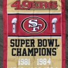 San Francisco 49ers Super Bowl Championship Flag 3x5 ft Banner Man-Cave Vertical