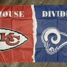 Kansas City Chiefs vs Los Angeles Rams House Divided Flag 3x5 ft Banner