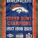 Denver Broncos Vertical Super Bowl Championship Flag 3x5 ft Sports Banner Man-Cave