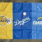 Los Angeles Dodgers Lakers Chargers Flag 3x5 ft Banner Garage Man-Cave