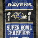 Baltimore Ravens Super Bowl Championship Flag 3x5 ft BLUE Banner Man-Cave