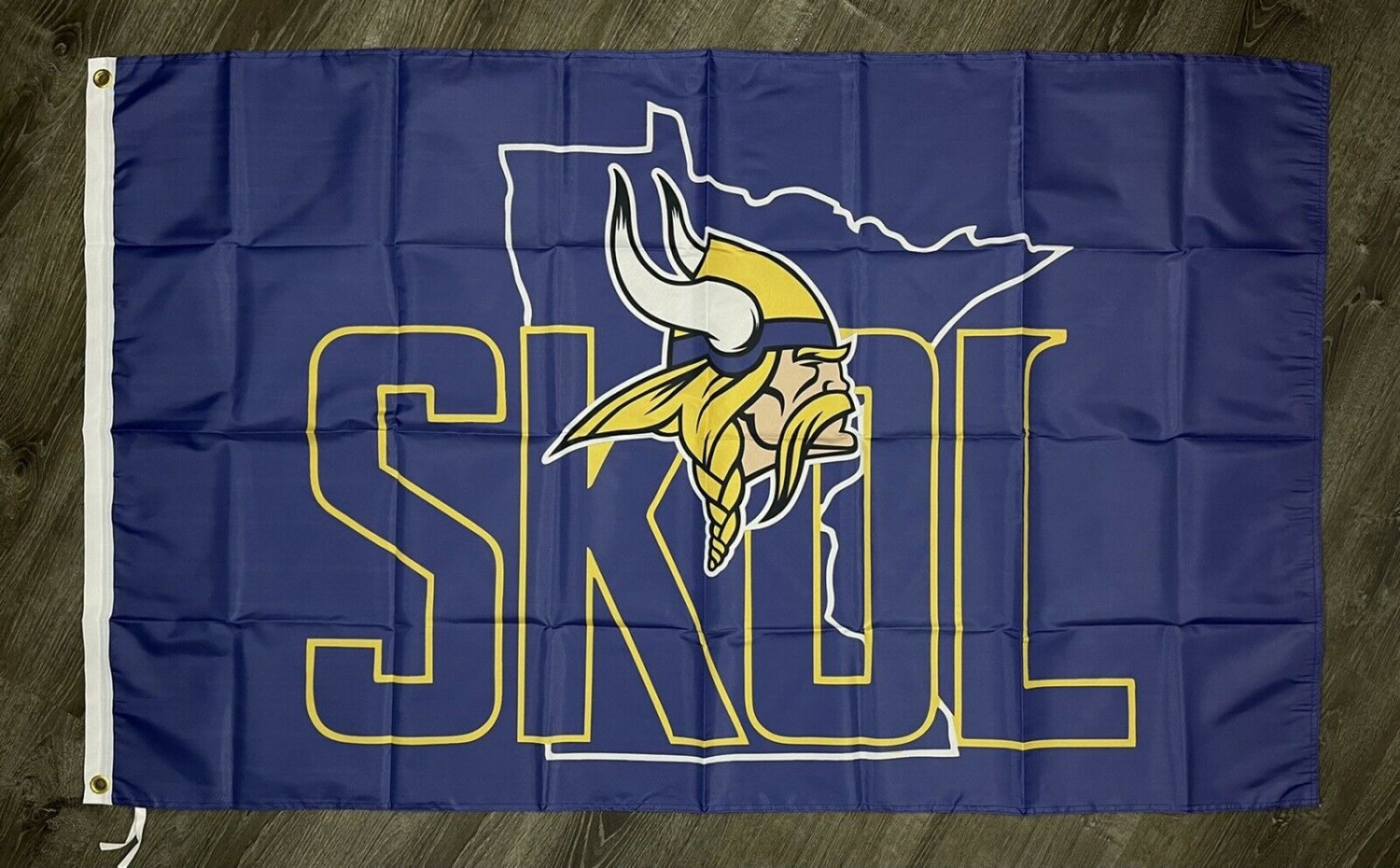 Minnesota Vikings SKOL Flag 3x5 ft Purple Football Banner Man-Cave Garage
