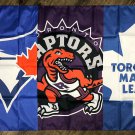 Toronto Blue Jays Raptors Maple Leafs Flag 3x5 ft Sports Banner Man-Cave Garage