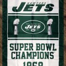 New York Jets Super Bowl Championship Flag 3x5 ft Football Banner Man-Cave