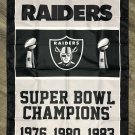 Oakland Raiders 3x Super Bowl Championship Flag 3x5 ft Sports Banner Vertical