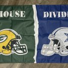 Green Bay Packers vs Dallas Cowboys House Divided Flag 3x5 ft Sports Banner New