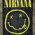 Nirvana Flag 3x5 ft Banner Rock Grunge Music Band Kurt Cobain Man-Cave Garage