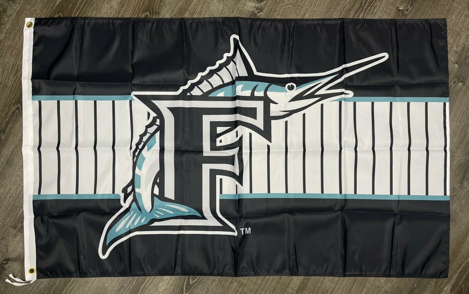 Florida Marlins Retro Style Flag 3x5 ft Black Sports Banner Man-Cave Garage