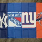 New York Yankees Rangers Giants Knicks Flag 3x5 ft Sports Banner Man-Cave Garage