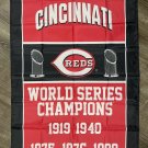 Cincinnati Reds World Series Championship Flag 3x5 ft Sports Banner Man-Cave