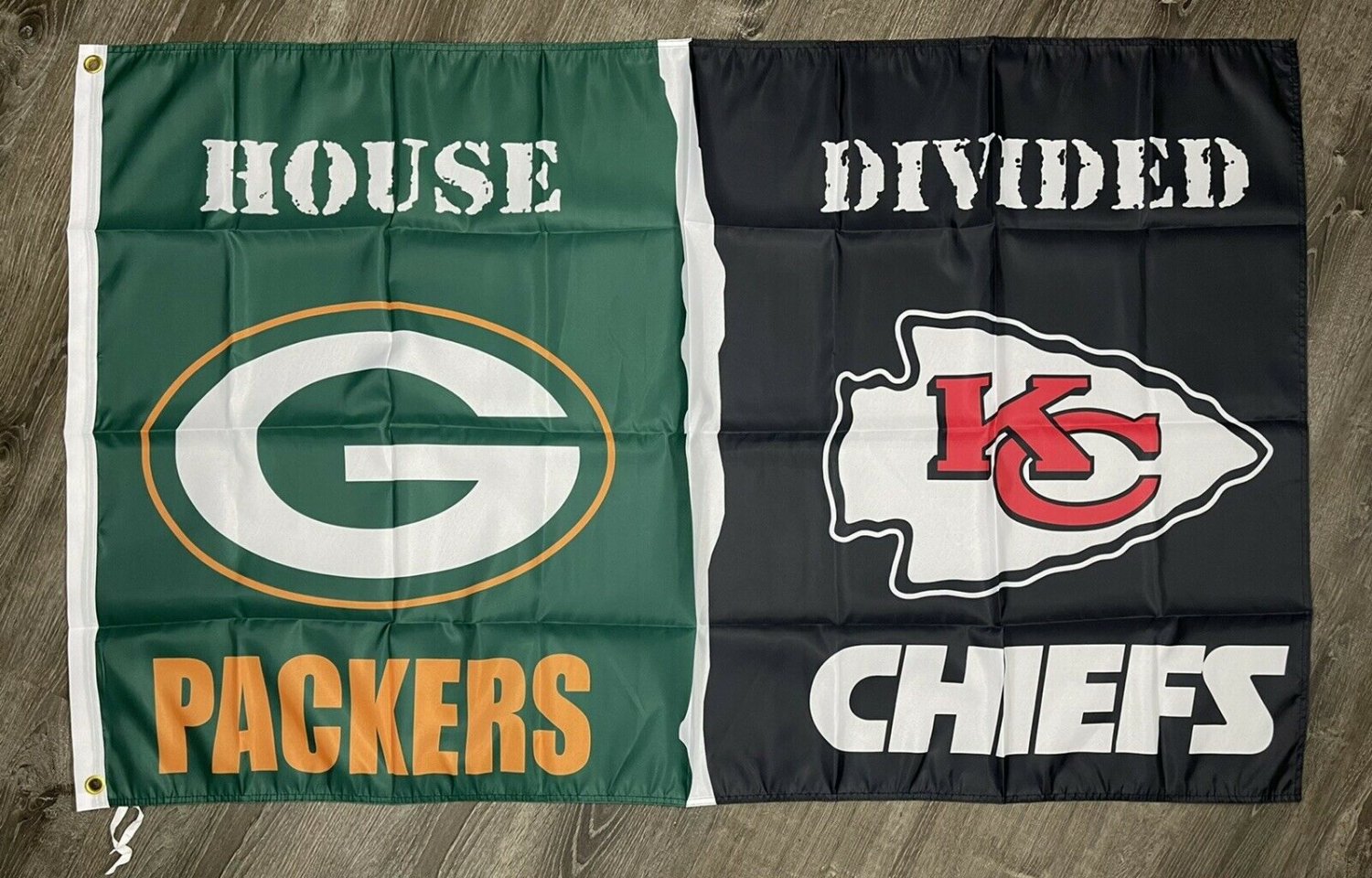 Kansas City Chiefs vs Buffalo Bills House Divided Flag Banner