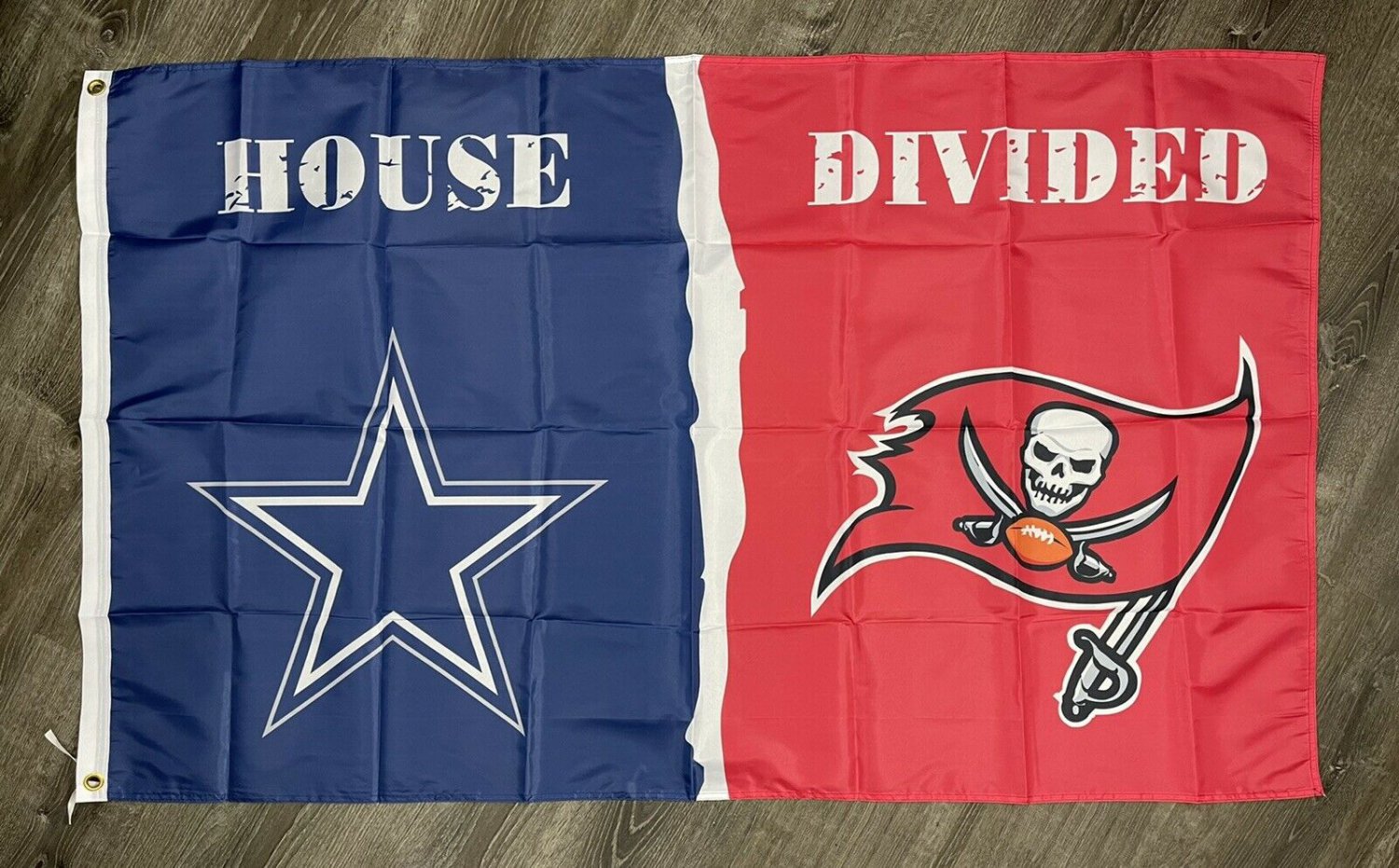 Dallas Cowboys vs Tampa Bay Buccaneers House Divided Flag 3x5