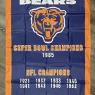 Chicago Bears NFL Super Bowl Championship Flag 3x5ft Vertical Banner Man-Cave
