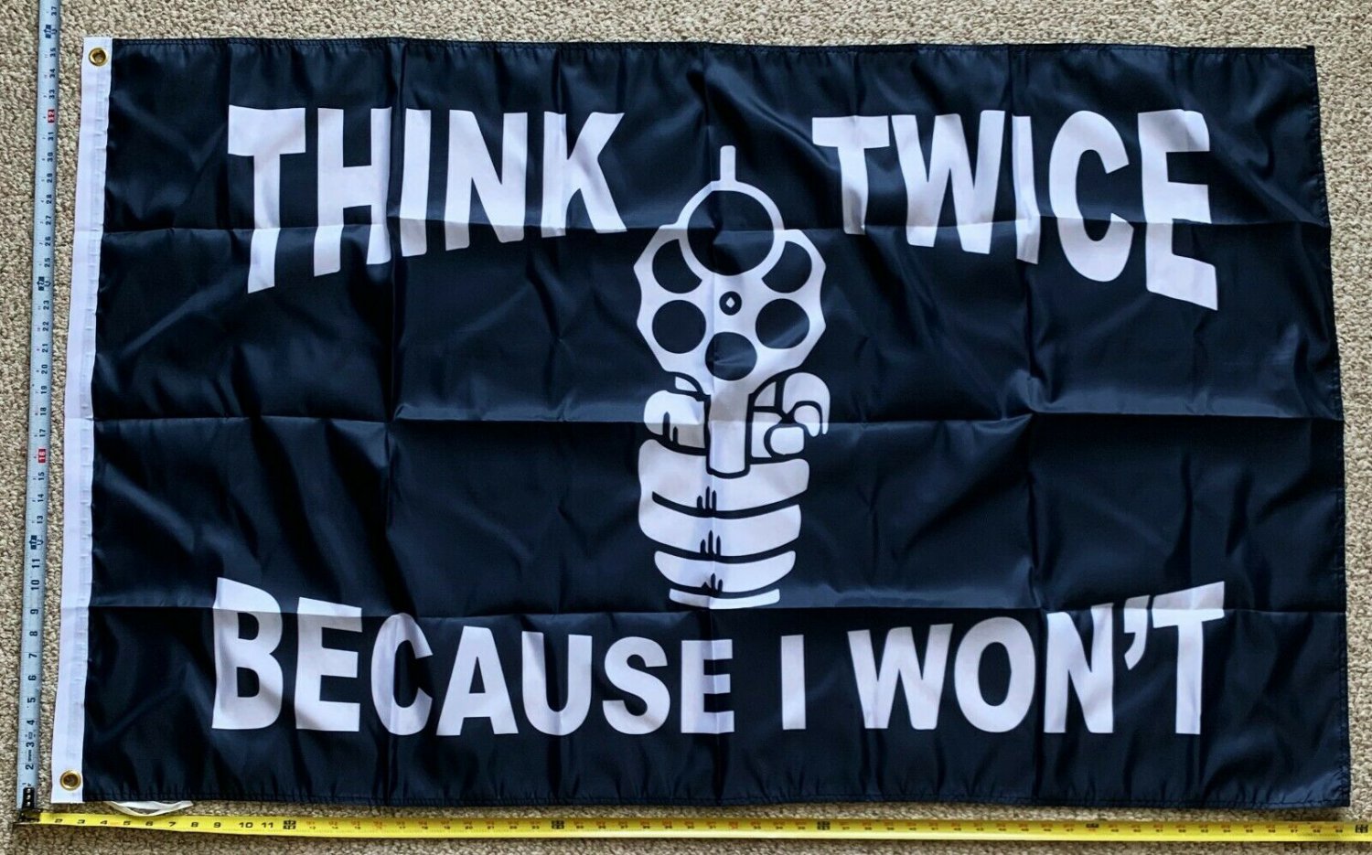 Donald Trump Flag Think Twice I Won't Guns Desantis USA Sign 3x5'