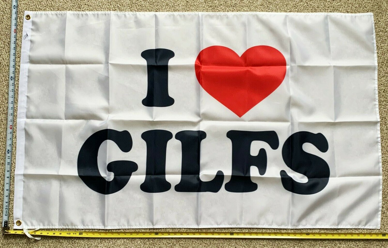 GILF Flag I Heart GILF White Dad Beer Busch Bud Trump Sign Poster 3x5'