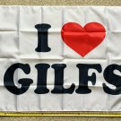 GILF Flag I Heart GILF White Dad Beer Busch Bud Trump Sign Poster 3x5'