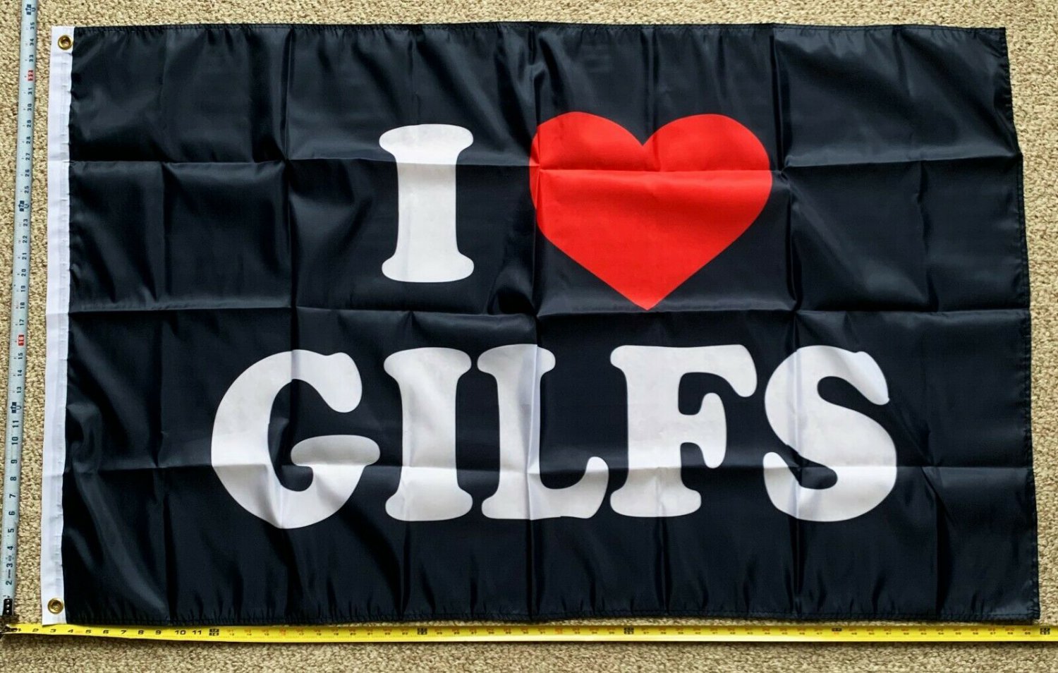 GILF Flag I Heart GILF Black Dad Beer Busch Bud Trump Sign Poster 3x5'