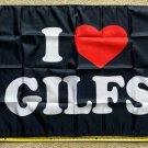 GILF Flag I Heart GILF Black Dad Beer Busch Bud Trump Sign Poster 3x5'