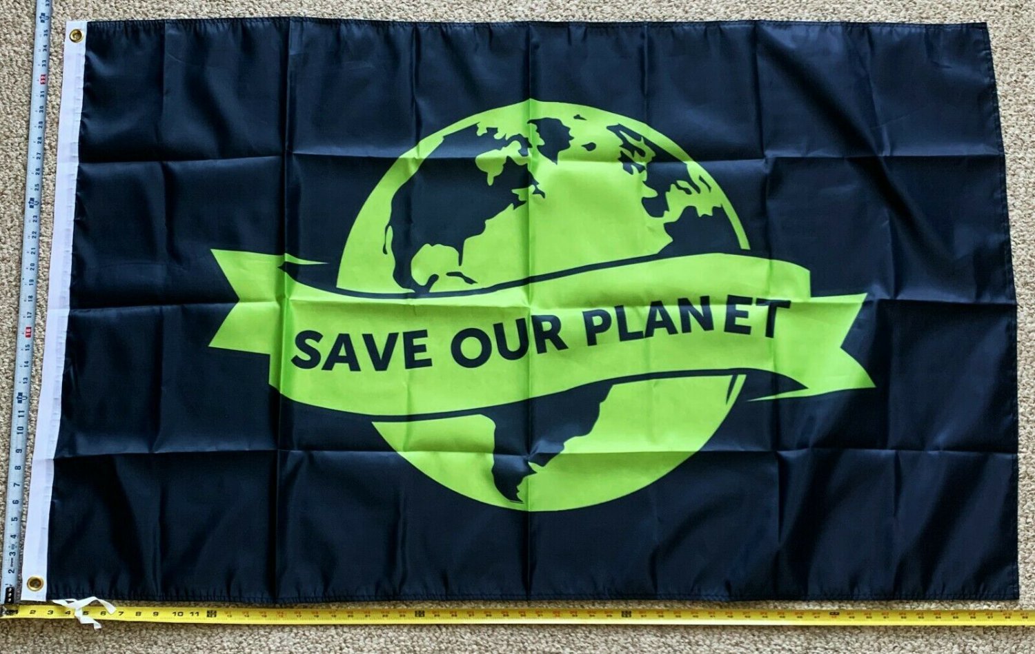 Save The Earth Flag Save Our P Renewable Love Sign USA Poster 3x5'