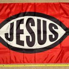 Jesus Flag Jesus Red Fish Faith In God We Trust Hope Sign USA 3x5'