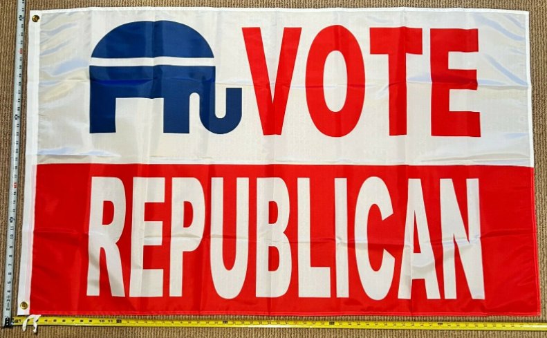Republican Flag FREE SHIPPING Vote Rep GOP W Trump Desantis America USA Sign 3x5'