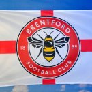 Brentford Football Club Flag Red White 3x5ft Banner polyester