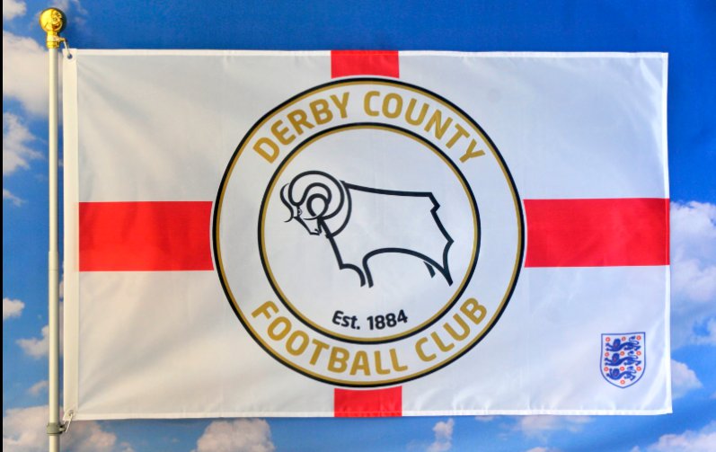 Derby County Football Club Flag Red 3x5ft Banner Polyester