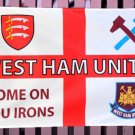 West Ham Football Club Flag 3x5ft Banner Polyester Red White