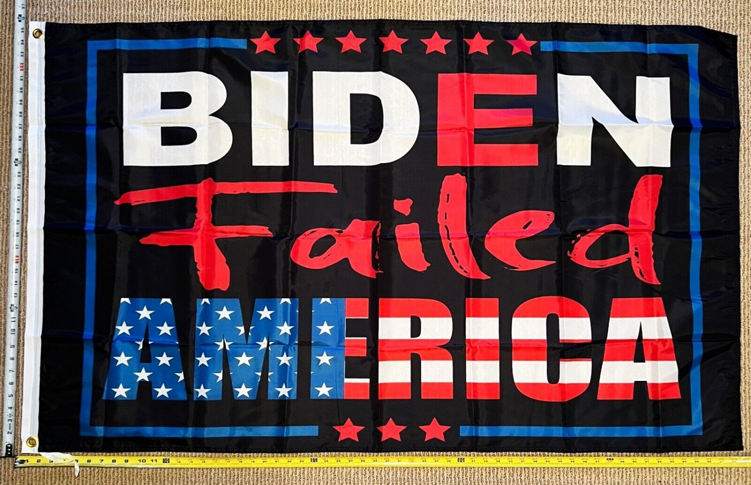 Donald Trump Flag Biden Failed America Black Desantis USA Sign 3x5'