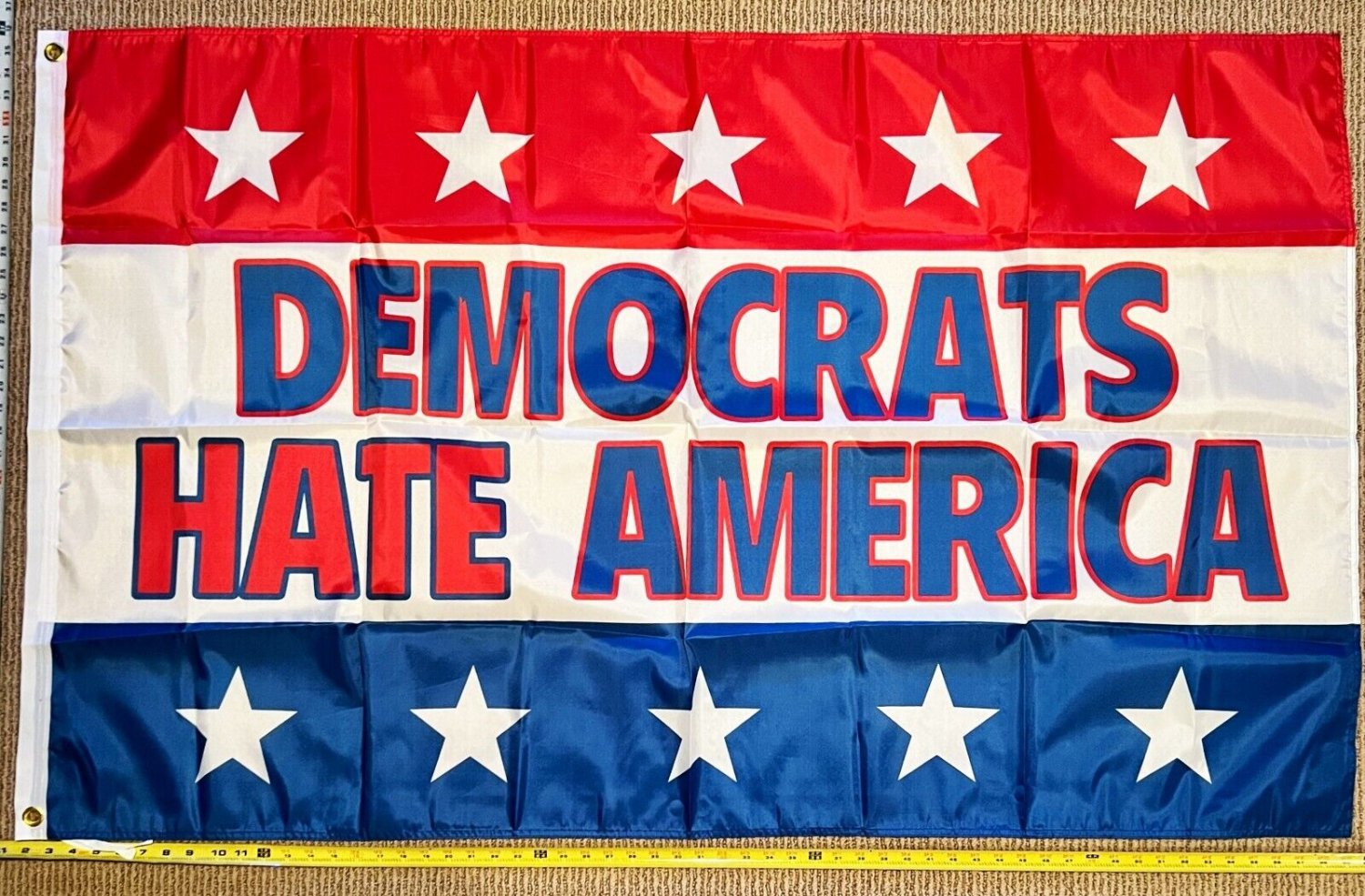 Donald Trump Flag Democrats Hate America Rb Desantis USA Sign 3x5'