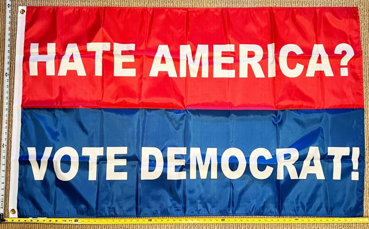 Donald Trump Flag Hate America Vote Dem Rb Desantis USA Sign 3x5'