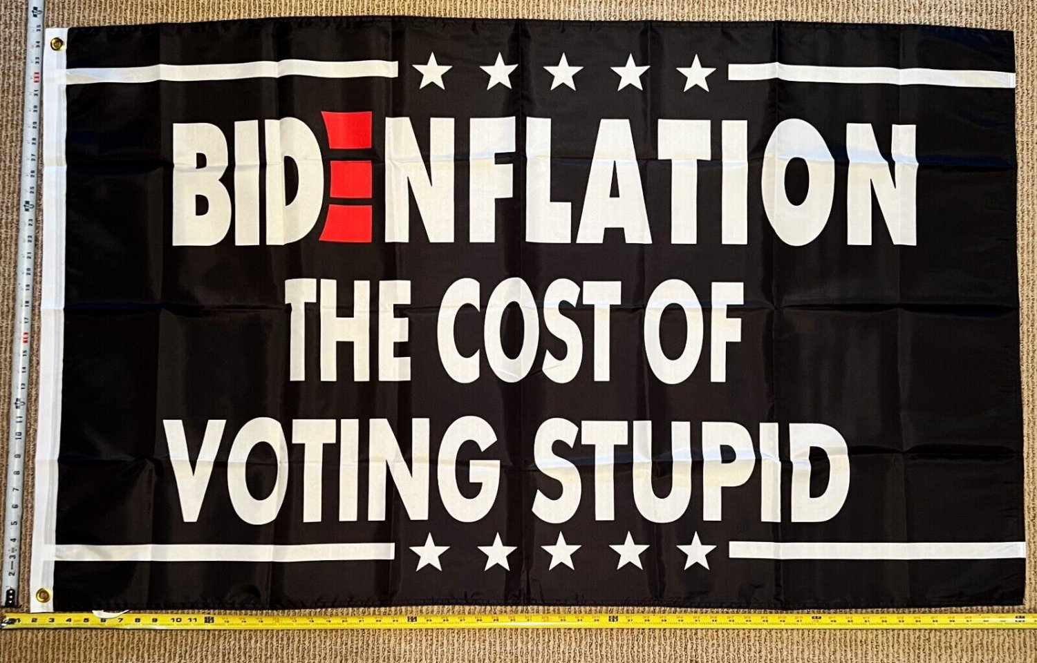 Donald Trump Flag Bidenflation Black Republican Desantis USA Sign 3x5'