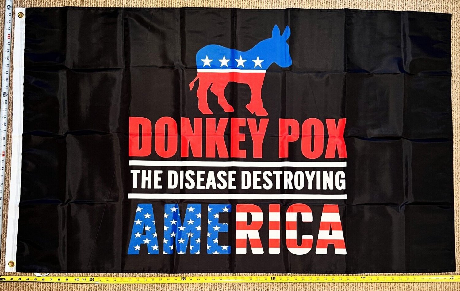 Donald Trump Flag Donkey Pox TD New Desantis Republican USA Sign 3x5'