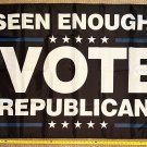 Republican Flag Seen Enough Vote Black Trump Desantis America USA Sign 3x5'