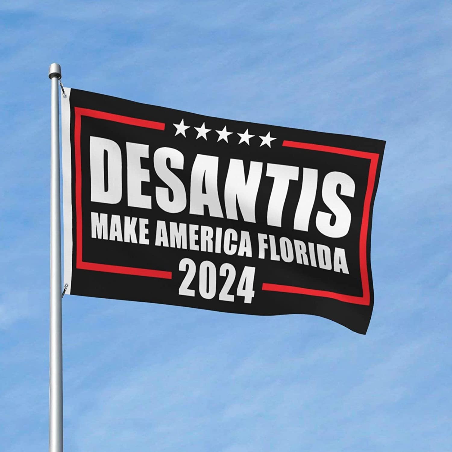 Trump Desantis 2024 Flag Black Make America Florida 3X5 Ft