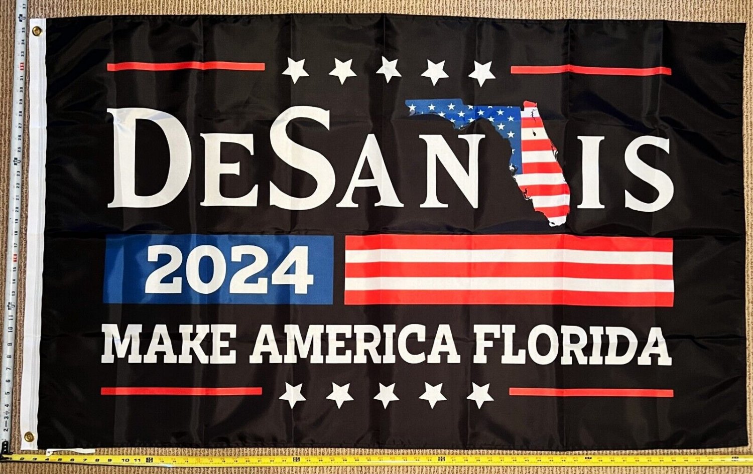 Ron Desantis Flag Black Trump 2024 S America Florida Sign USA 3x5'