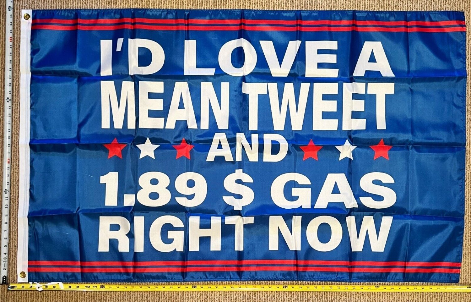 Donald Trump Flag Mean Tweet Blue Republican Desantis USA Sign 3x5'