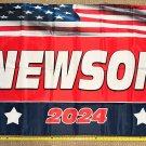 Gavin Newsom Flag  Red 2024 Democracy Democrat Equality USA Sign 3x5'